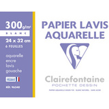 Clairefontaine papier dessin "Lavis Aquarelle", 240 x 320 mm