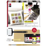 Marabu kit de transfert textile "Soft linol Print&Colouring"