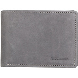 PRIDE&SOUL mini portefeuille RFID, format paysage, cuir,gris