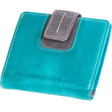 MIKA portefeuille pour dames, en cuir, turquoise-gris