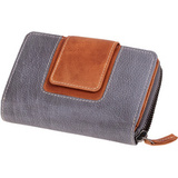 MIKA portefeuille pour dames, en cuir, couleur: gris-brun