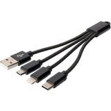 DIGITUS Câble de charge 3-en-1, usb A-Lightning + micro USB