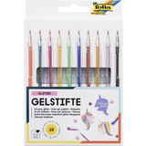 folia stylo gel GLITTER, couleurs assorties, tui de 10