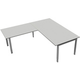 kerkmann table de confrence form 5  lment d'angle, gris