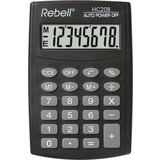 Rebell calculatrice de poche HC 208, noir