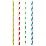 PAPSTAR paille en papier "Stripes", 210 mm, assorti