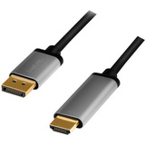LogiLink Cble dispolayport - HDMI, 2,0 m, noir/gris