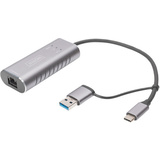 DIGITUS adaptateur Gigabit ethernet USB type-C, USB-C+USB A