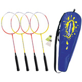 SCHILDKRT set de badminton 4 joueurs, rouge / jaune