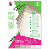 Marabu green Bloc de papier nature Mix, A4, en tons naturels