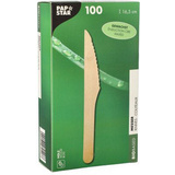 PAPSTAR couteau en bois "pure", cir, longueur: 165 mm
