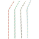 PAPSTAR paille en papier "Stripes", couleurs assorties