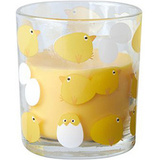 PAPSTAR bougie de Pâques dans un verre "Chicken", jaune