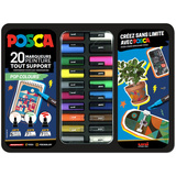 POSCA marqueur  pigment "POP COLOURS", mallette mtal de 20
