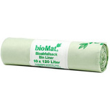 PAPSTAR sac compostable "bioMAT", 120 litres, vert