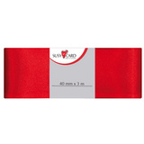 SUSY card Ruban cadeau "Doppelsatin", 40 mm x 3 m, rouge