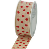 SUSY card Ruban cadeau, sur bobine "Valentin", crme/rouge