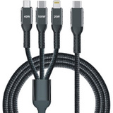 IWH Cble de charge 3 en 1, USB-A-Lightning/Micro USB/USB-C