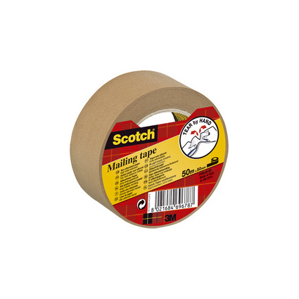 3M Scotch Ruban adhésif d'emballage P5050, papier, marron P5050S