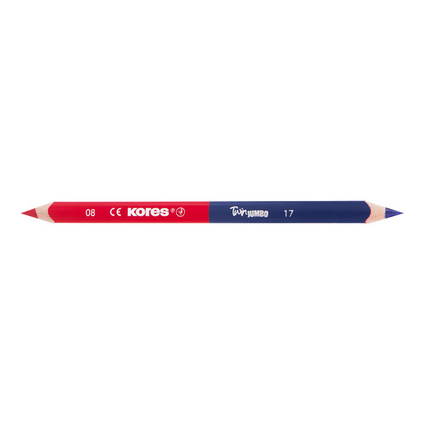 Kores Crayon de couleur TWIN Jumbo, bleu/rouge, triangulaire