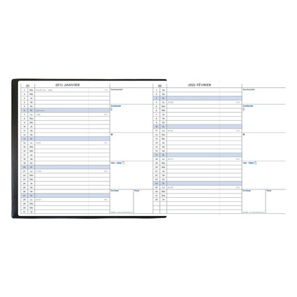 QUO VADIS Agenda de poche "MINIBEST" 75 x 140 mm, 2025, noir