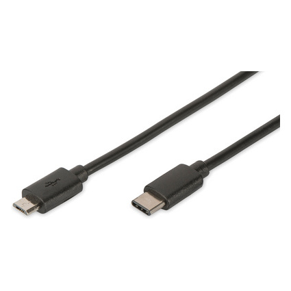 ASSMANN Cble USB 2.0, USB-C mle - micro USB-B mle, 1,8 m