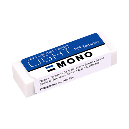 Tombow Gomme en plastique "MONO light", blanc