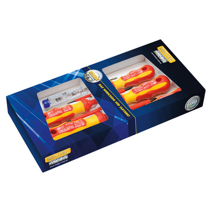 HEYTEC Kit de tournevis VDE, 6 pices, rouge / jaune