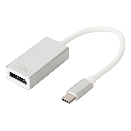 DIGITUS Cble adaptateur, DisplayPort - USB-C, blanc, 20 cm