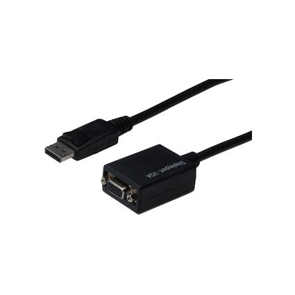 DIGITUS Cble adaptateur, DisplayPort - HD15, 0,15 m, noir
