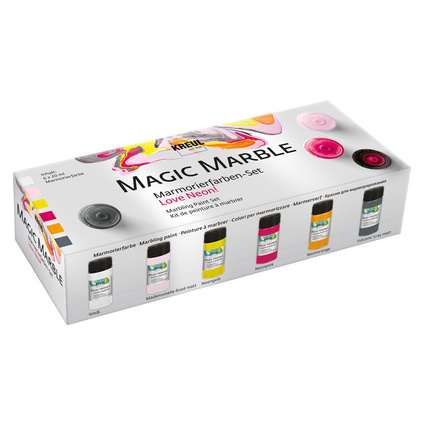 KREUL Peinture  marbrer "Magic Marble", kit Love Neon!