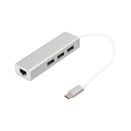 DIGITUS Hub USB 3.0 Super Speed, 3 ports + thernet