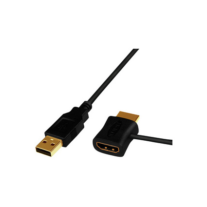 LogiLink Câble adaptateur d'alimentation HDMI, noir
