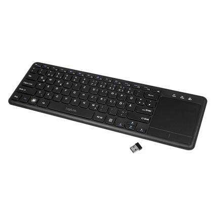 LogiLink Tastatur mit Touchpad, kabellos, schwarz