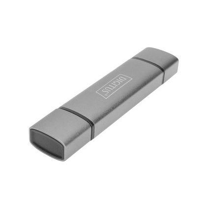 DIGITUS Hub  double lecteur de carte USB-C / USB3.0, OTG