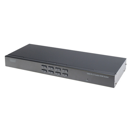 DIGITUS Commutateur USB-PS/2 Combo-KVM, 8 ports, noir