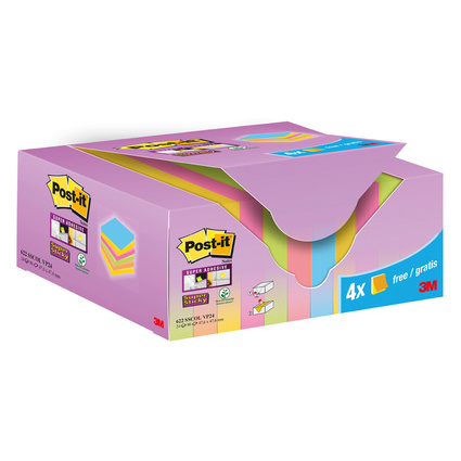 Post-it Bloc-note Super Sticky Notes, 47,6 x 47,6 mm, 20+4