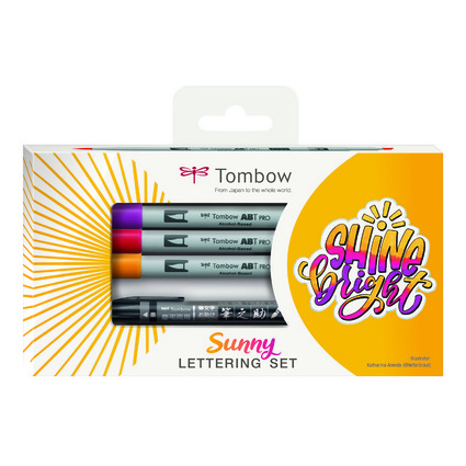 Tombow Set Lettering Sunny, 5 pices