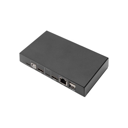 DIGITUS Commutateur KVM, 2 ports, USB-C, 4K30Hz, rseau