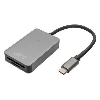 DIGITUS Lecteur de carte USB-C High Speed, 2 ports, gris