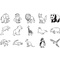 HEYDA Kit de tampons  motifs "aminaux de zoo", en boite
