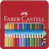 FABER-CASTELL crayons de couleur Jumbo GRIP, tui en mtal