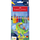 FABER-CASTELL crayon de couleur triangulaire jumbo GRIP Dino