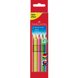 FABER-CASTELL crayons couleur jumbo GRIP Neon, 5 tui carton