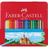 FABER-CASTELL crayons de couleur CASTLE, tui mtal de 24