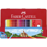 FABER-CASTELL crayons de couleurs CASTLE, tui mtal de 48