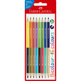 FABER-CASTELL crayons de couleur Bicolor, carte blister de 8