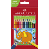 FABER-CASTELL crayons de couleur triangulaire Jumbo, tui 12