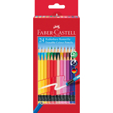 FABER-CASTELL crayon de couleur gommable, tui carton de 24