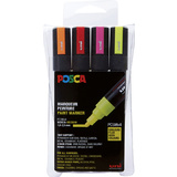 POSCA marqueur  pigment PC-5M, tui de 4, couleurs fluo